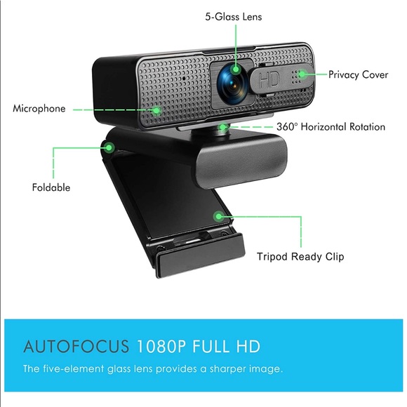 Webcam 1080P with Privacy Cover - Picture 2 of 15